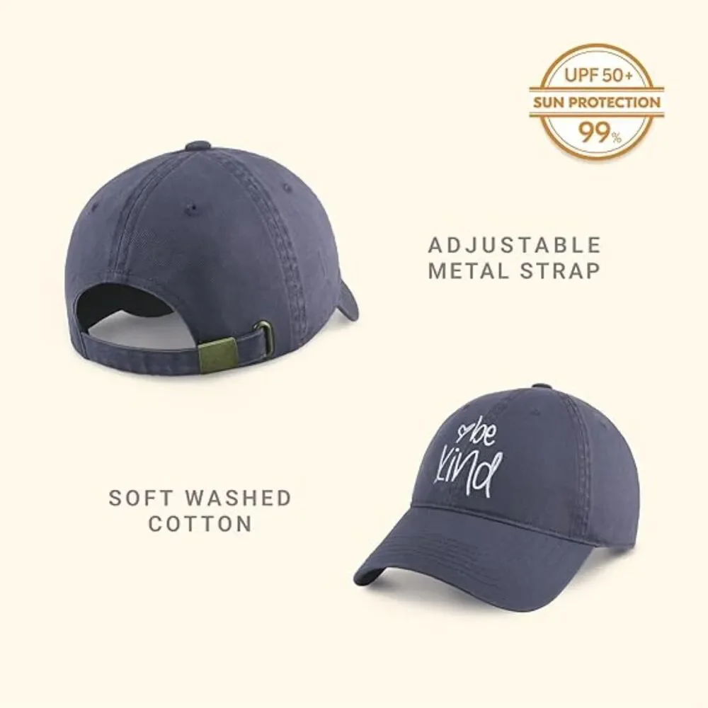 Unisex Blueberry 100% Cotton Be Kind Embroidered Adjustable Size Baseball Cap